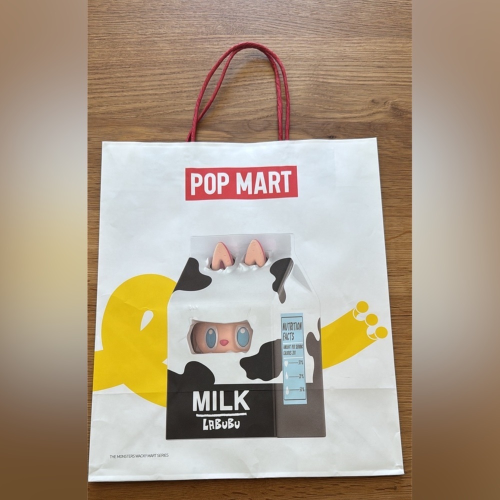 POP MART Labubu Milk Shopping Gift Bag Kawaii Collector Packaging Rare